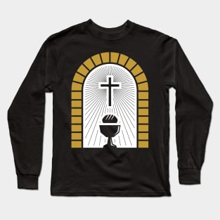 Cross, holy chalice and bread. Long Sleeve T-Shirt